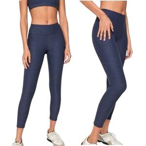 Outdoor Voices OV Spacedye Heather Blue Leggings Size Large High Rise Yoga Pants